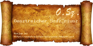 Oesztreicher Szíriusz névjegykártya
